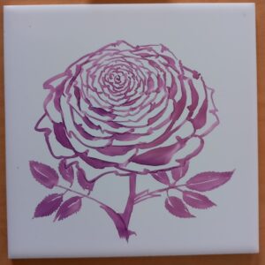 Ann Clark (Ann Wynn Reeves) hand painted Rose pink
